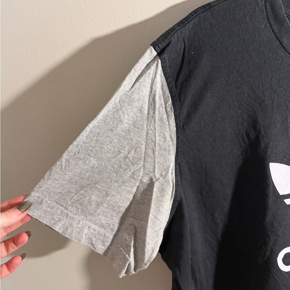 Adidas Originals Trefoil Logo Colorblock T-Shirt Black/Gray/White 2XL - Picture 5 of 5